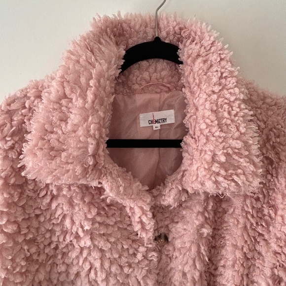 Love Chemiztry Pink Sherpa Faux Fur Fuzzy Teddy Jacket - Picture 3 of 16